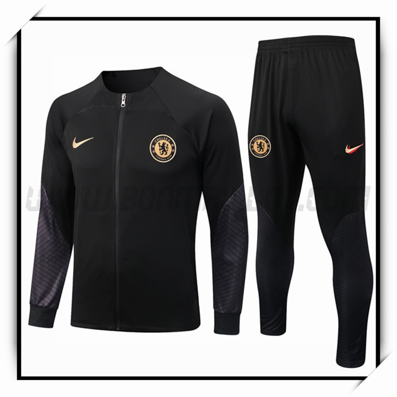 Boutique Vendu Surv Tement Training Veste Fc Chelsea Noir Thailandais