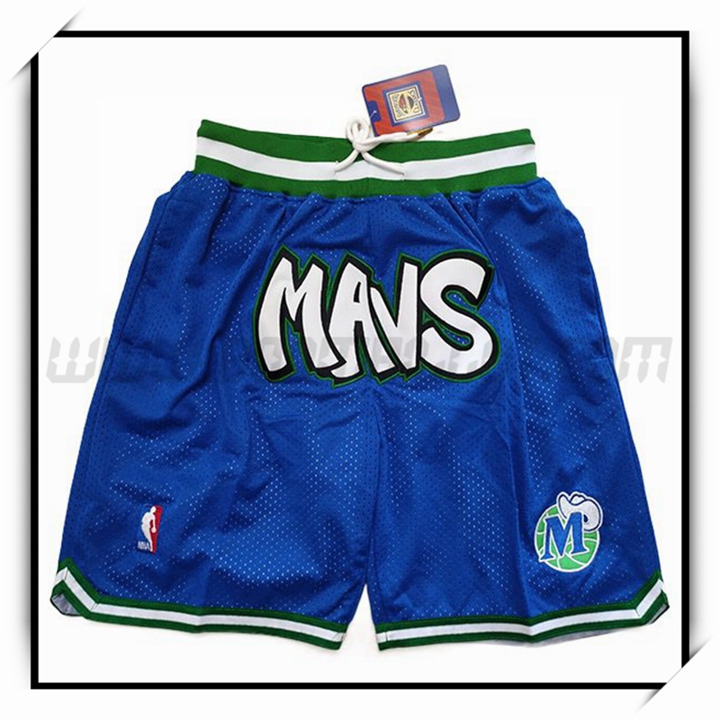 Magasin Vendu Shorts NBA Dallas Mavericks Bleu thailande